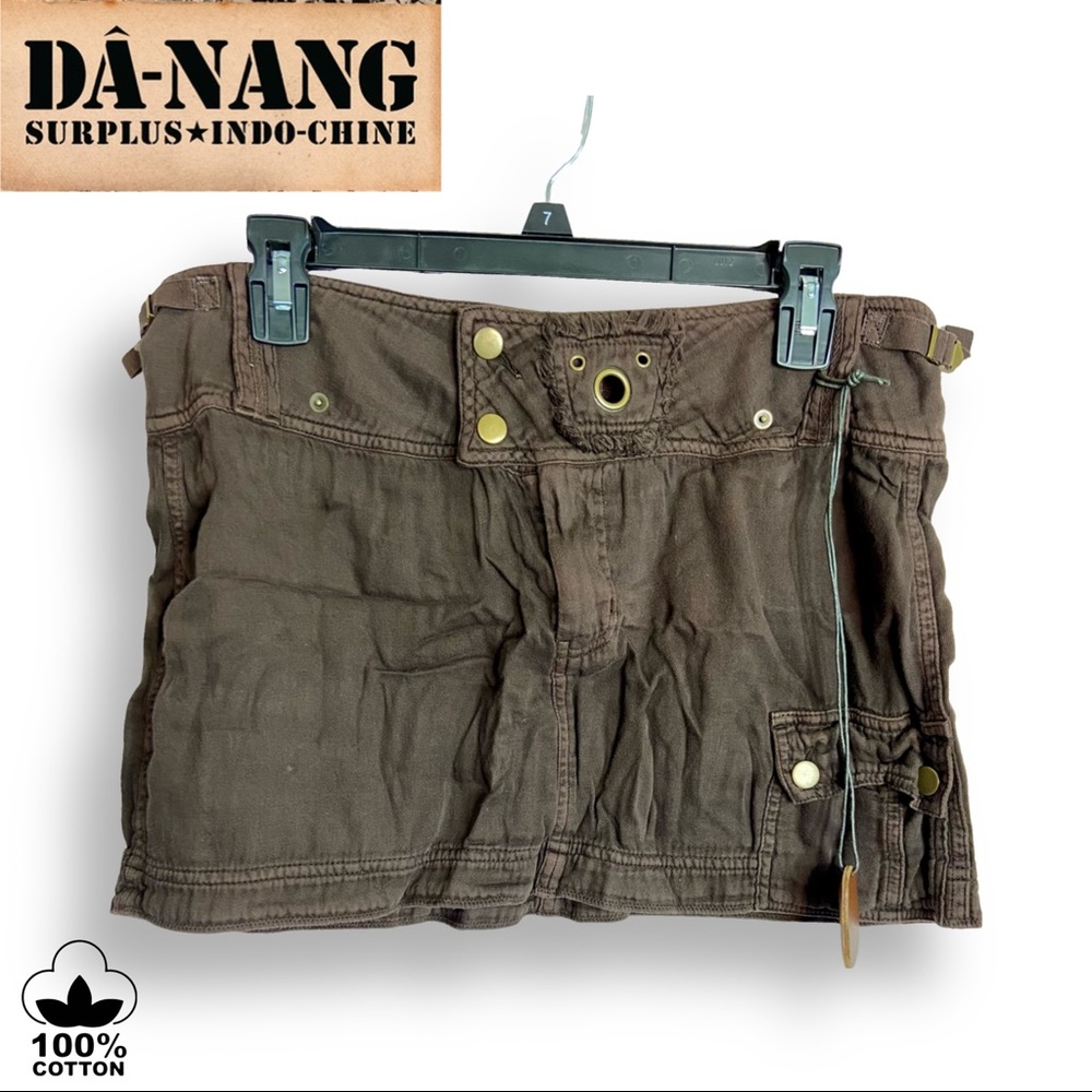 Da-Nang Military Surplus Utility Style Cargo Mini Skirt w/ Grommets Size Large